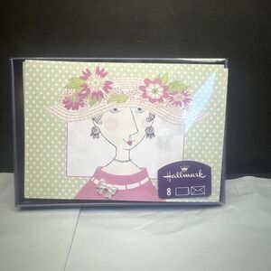 Hallmark Blank Inside THANK YOU Girl Note Cards& Envelopes Set‎ of 8~~NIP!